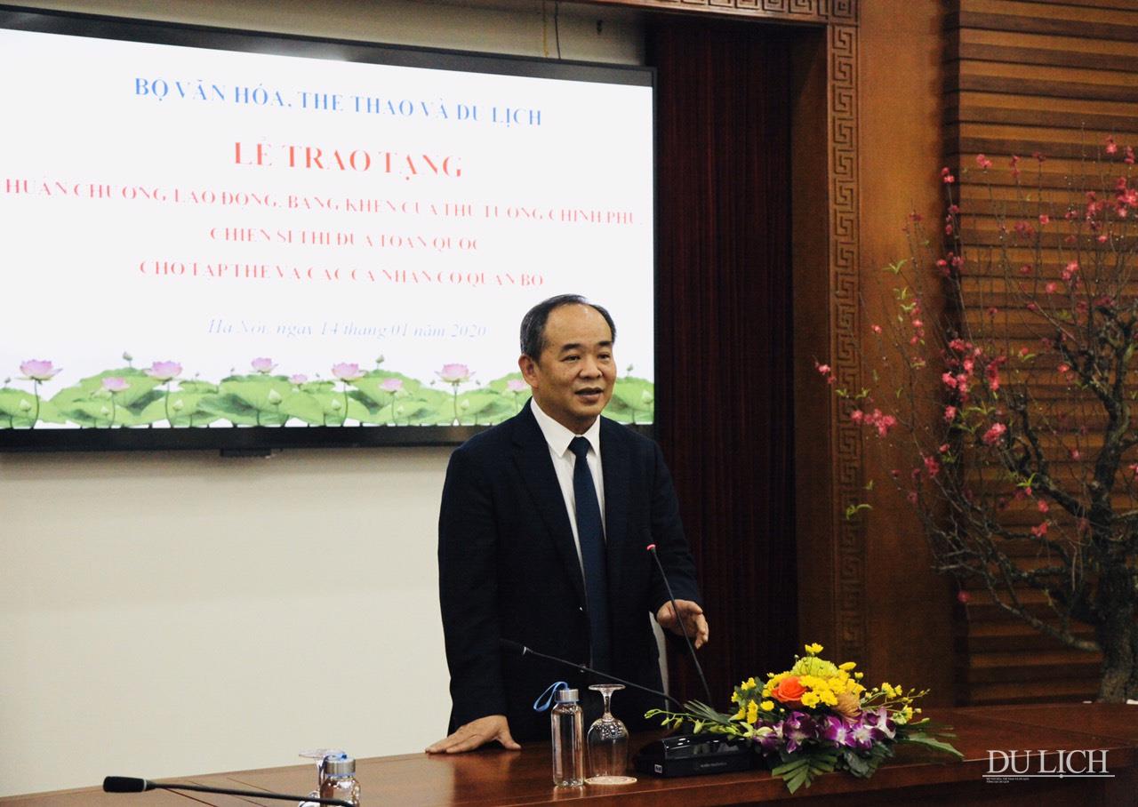 Thứ trưởng Bộ VHTTDL Lê Khánh Hải phát biểu tại buổi lễ